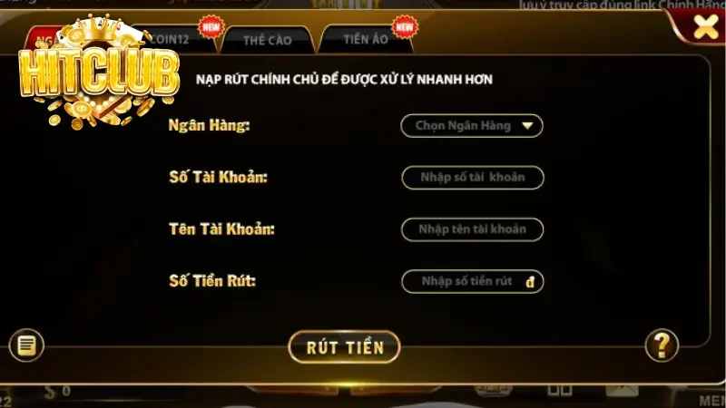 Nạp tiền Hitclub qua internet banking